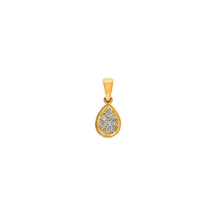 Tropfenförmigen Diamant Anhänger in 14 karat Gold 0,07 ct
