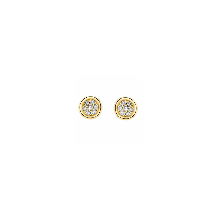 kleinen runden Diamant Ohrstecker in 14 Karat Gold mit Diamant 