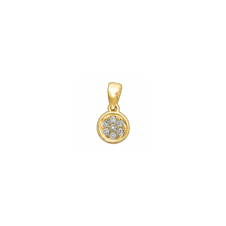 runder Diamantanhänger in 14 karat Gold 0,06 ct