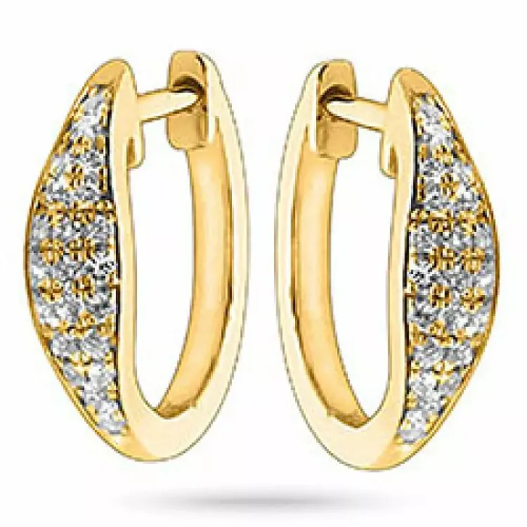 Diamant Kreole in 14 Karat Gold mit Diamant