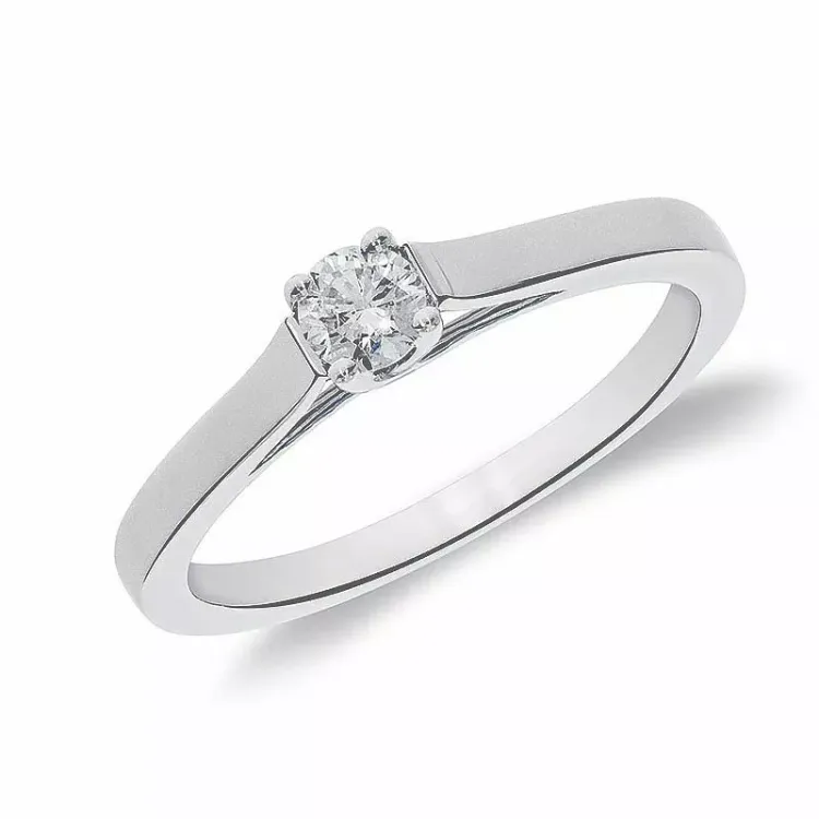 Echten diamantring in 14 karat weißgold 0,10 ct