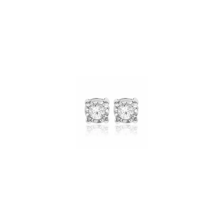 Diamant Ohrstecker in 14 Karat Weißgold mit Diamant 