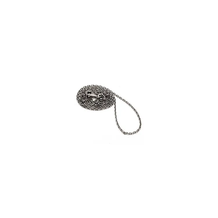 Ankerhalskette aus schwarzes rhodiniertes Silber 50 cm x 1,4 mm