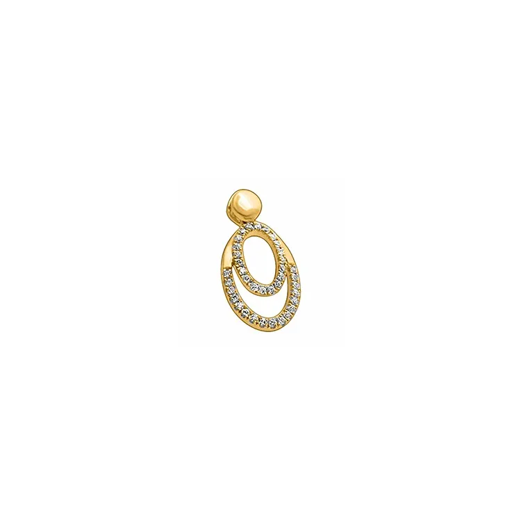 Ovaler Diamantanhänger in 14 karat Gold 0,18 ct