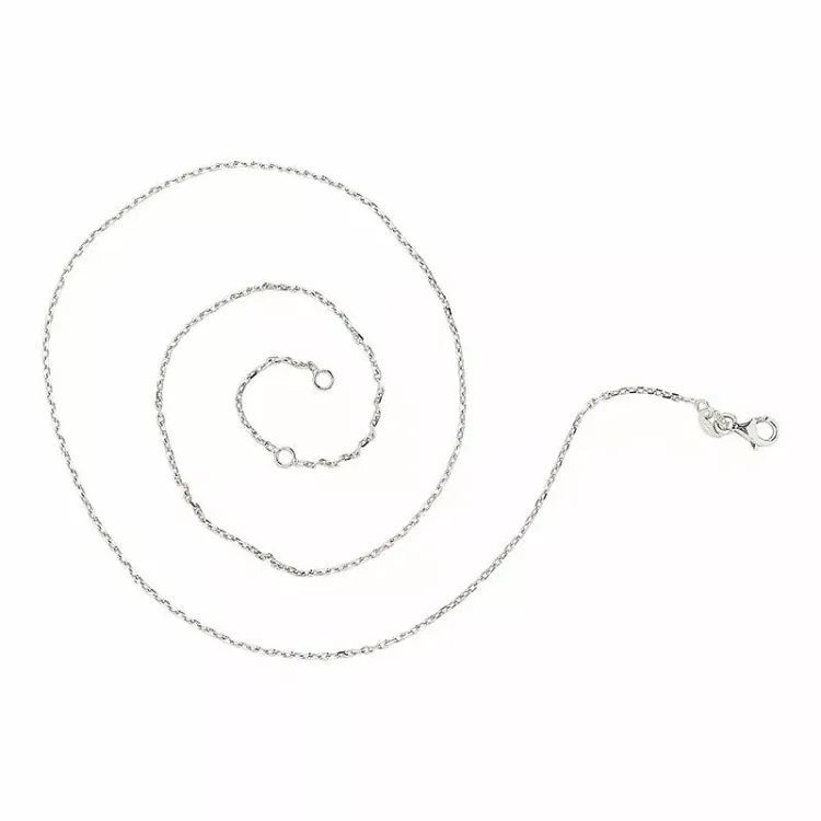 Ankerhalskette aus rhodiniertem silber 38 plus 3cm x 1,4 mm