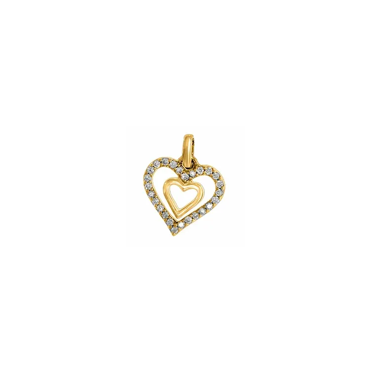 Trendy  Herz Diamantanhänger in 14 karat Gold 0,13 ct