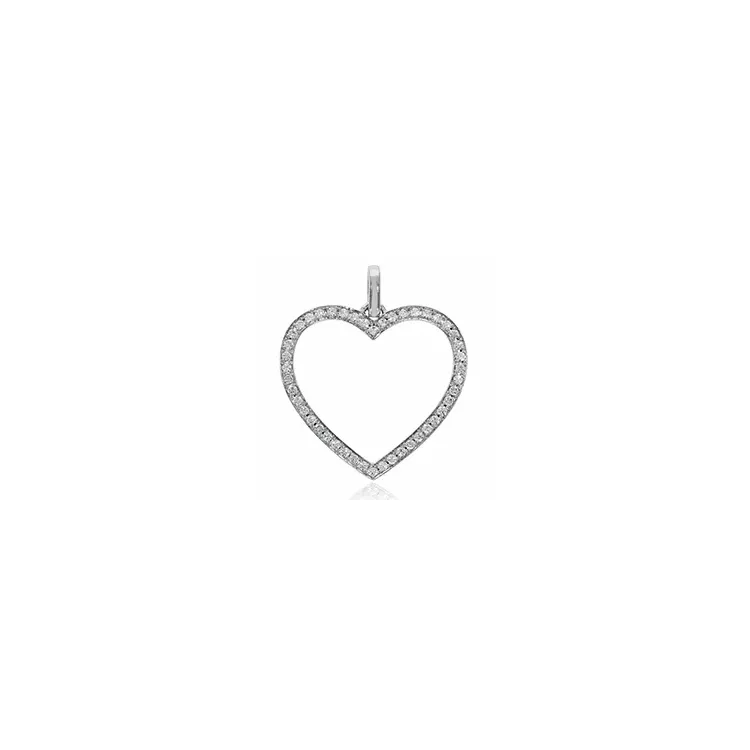 Herz Diamantanhänger in 14 karat Weißgold 0,23 ct