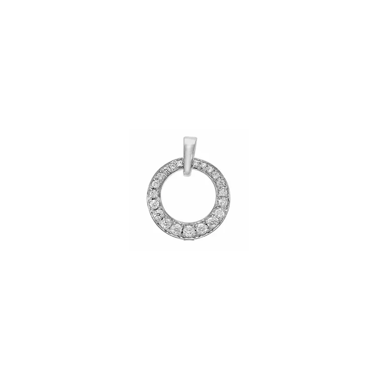 runder Diamantanhänger in 14 karat Weißgold 0,17 ct