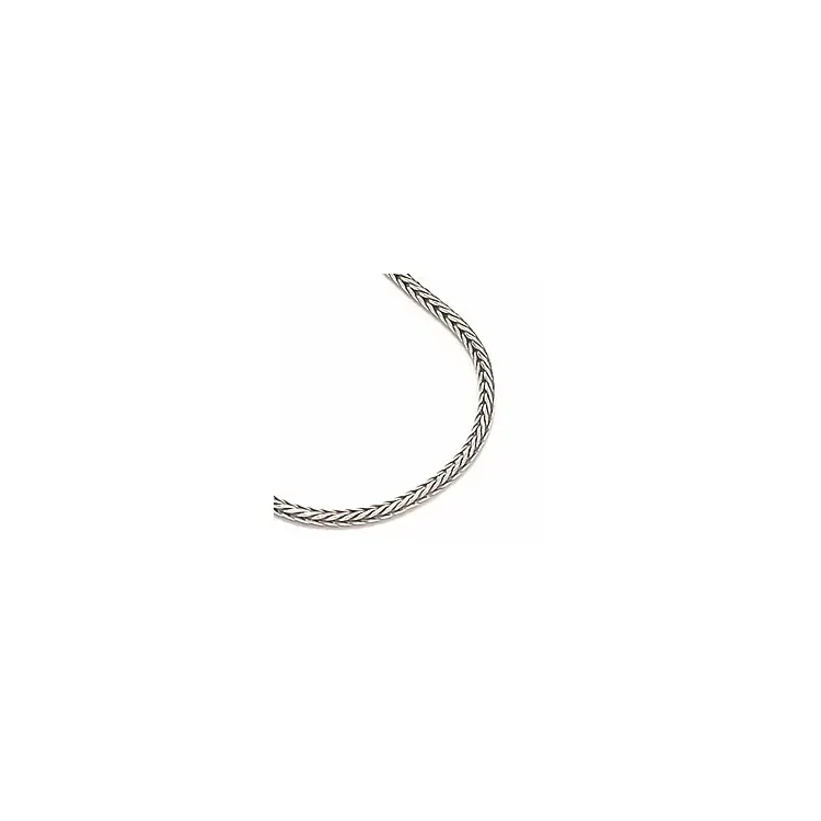 Karte Foxtailkette aus oxidiertem Sterlingsilber 38 cm x 1,7 mm