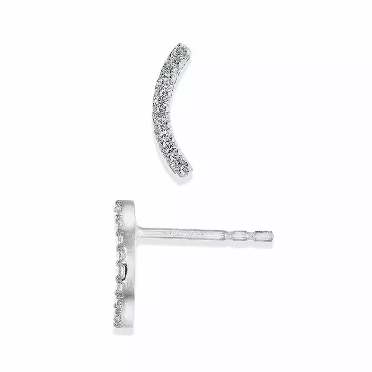 Diamant Ohrstecker in 14 Karat Weißgold mit Diamant 