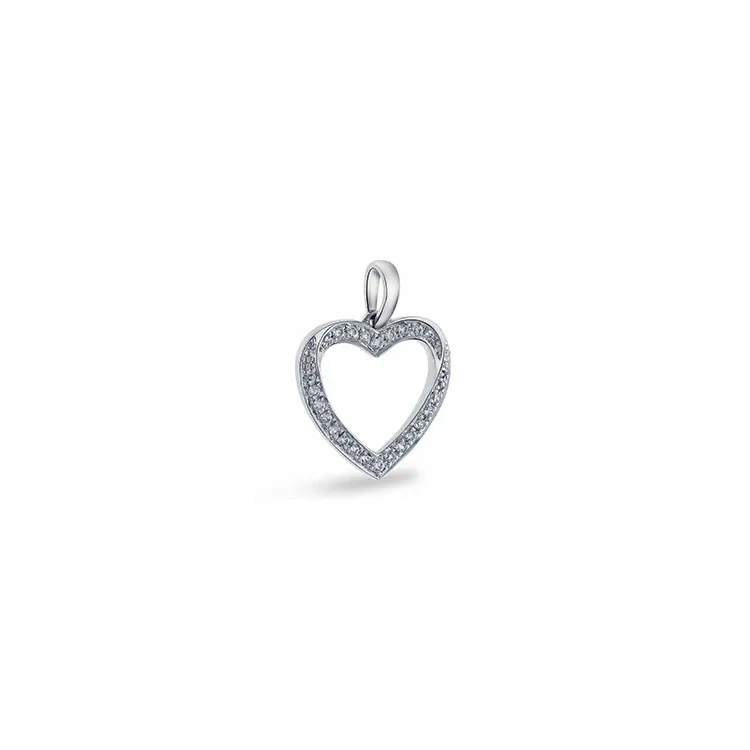 Herz Diamantanhänger in 14 karat Weißgold 0,09 ct