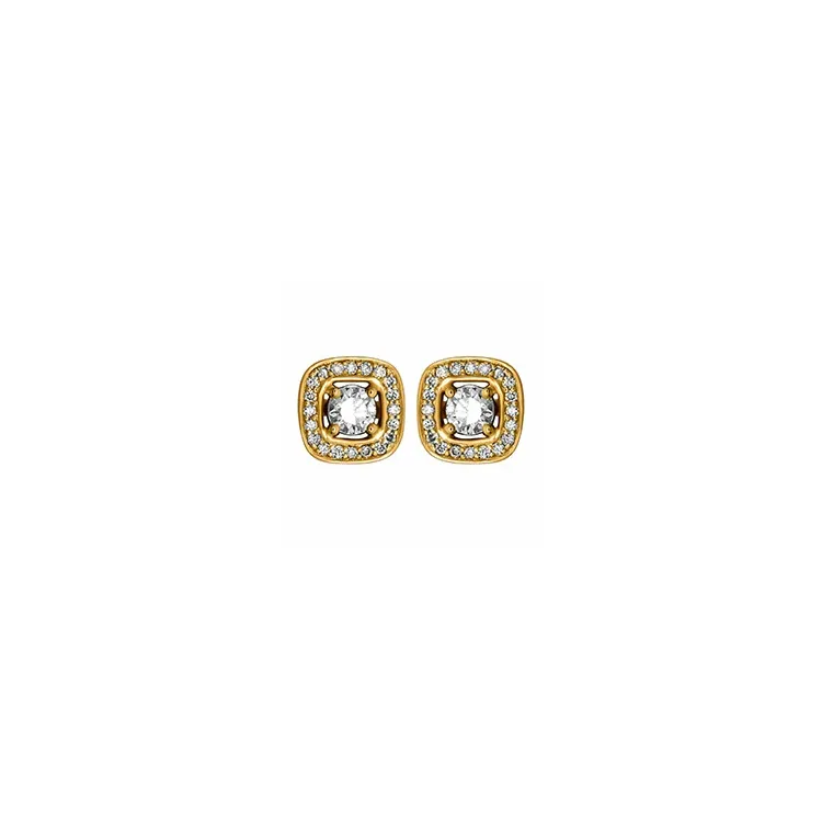 viereckigem Diamant Ohrstecker in 14 Karat Gold mit Diamant