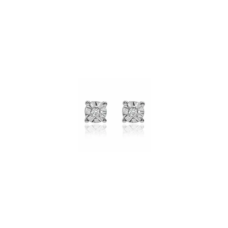Diamant Ohrstecker in 14 Karat Weißgold mit Diamant