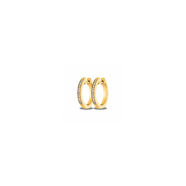 11 mm Diamant Kreole in 14 Karat Gold mit Diamant 