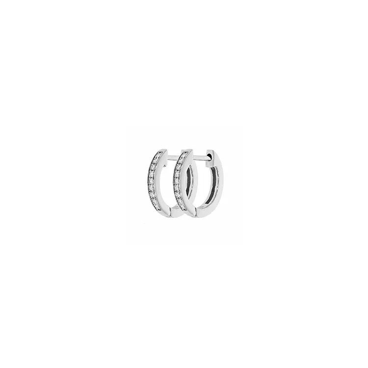 Diamant Kreole in 14 Karat Weißgold mit Diamant 