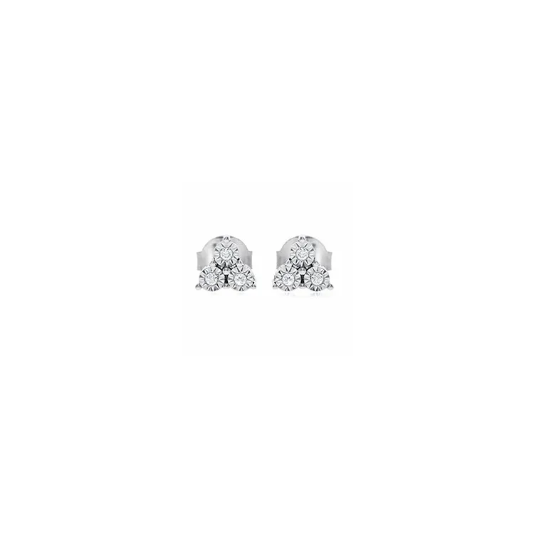 Trendy  diamant ohrstecker in 14 karat weißgold mit diamanten 