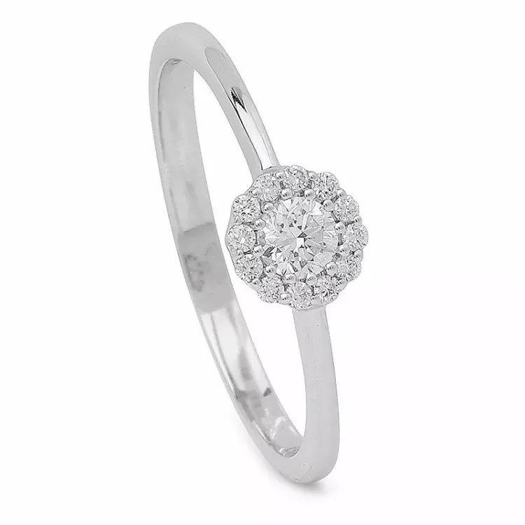 runder Diamant Weißgold Ring in 14 Karat Weißgold 0,23 ct