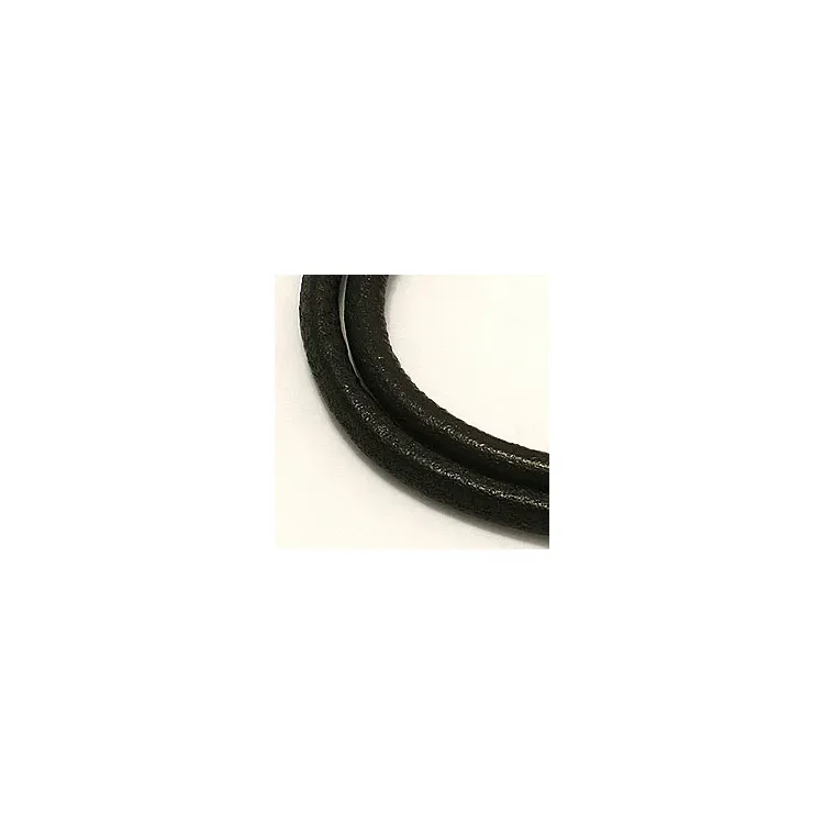 Leder CARI Armband aus schwarz Leder mit Stahl x 4,0 mm