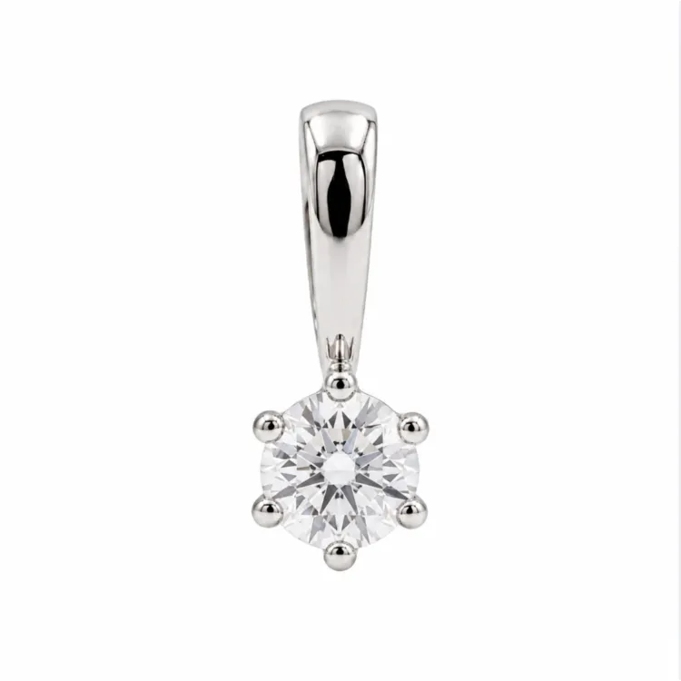 0,10 ct lab grown Diamant Solitäranhänger aus Silber