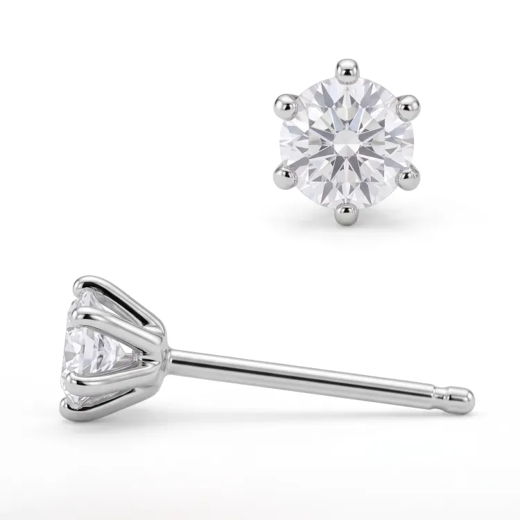 2 x 0,10 ct Solitärohrstecker in Silber mit lab grown Diamant (HPHT) 