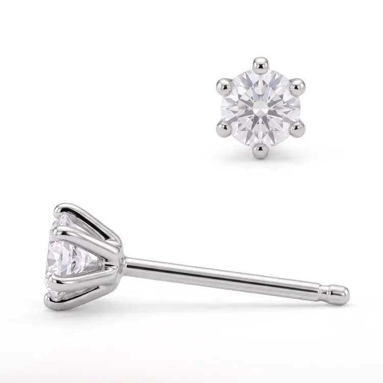 2 x 0,05 ct Solitärohrstecker in Silber mit lab grown Diamant (HPHT) 