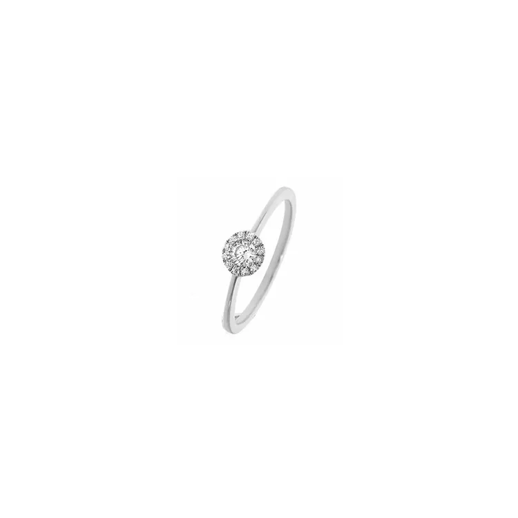 runder Diamantring in 14 Karat Weißgold 0,16 ct