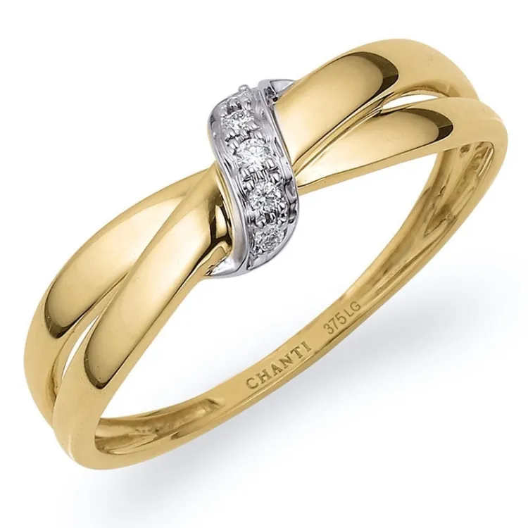 lab grown Diamant Ring in 9 Karat Gold- und Weißgold 0,03 ct