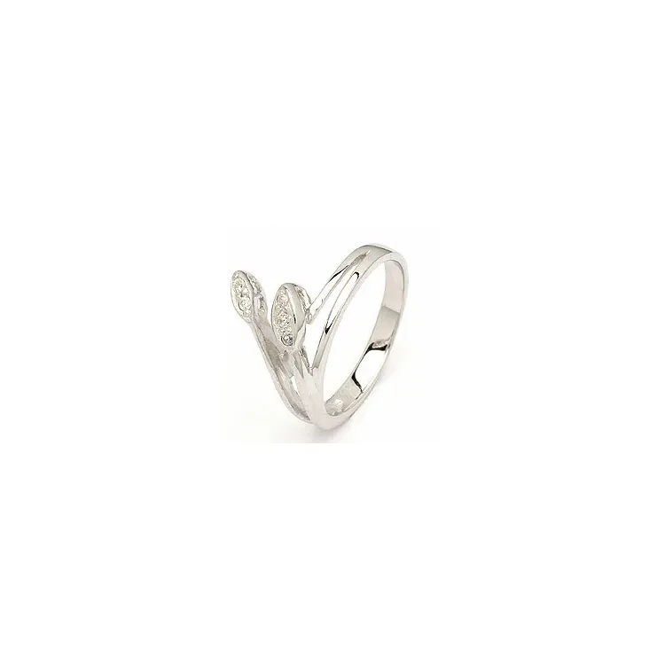 Blatt Ring aus Silber