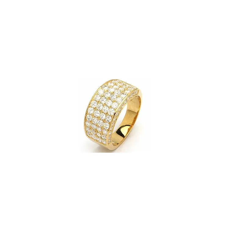 Gross weißem Zirkon Ring aus vergoldetem Sterlingsilber