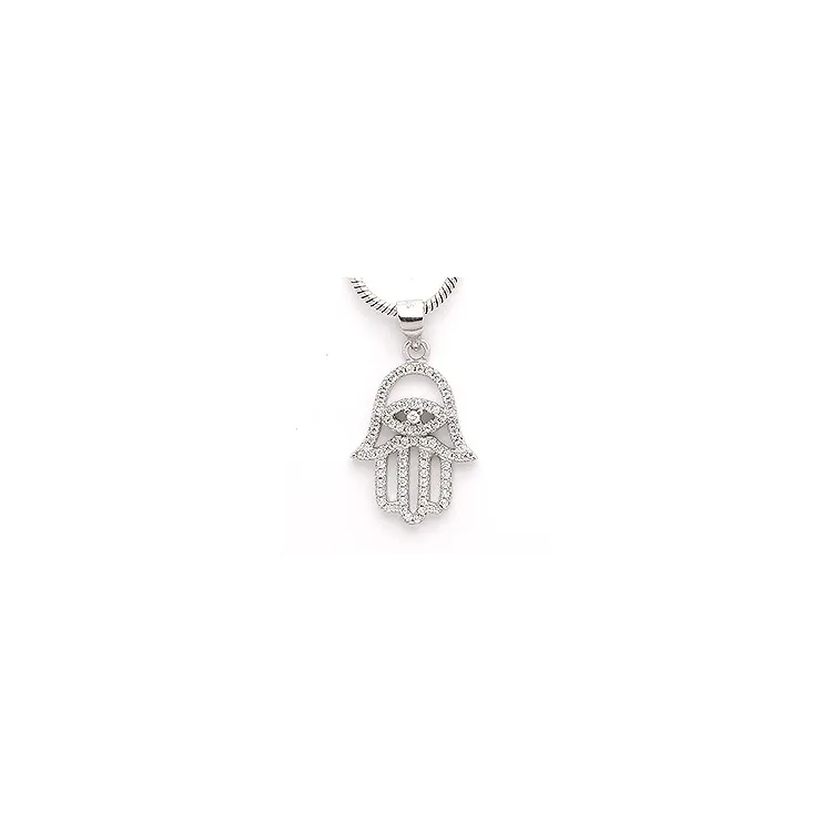 Hamsas Hand Zirkon Anhänger aus Silber