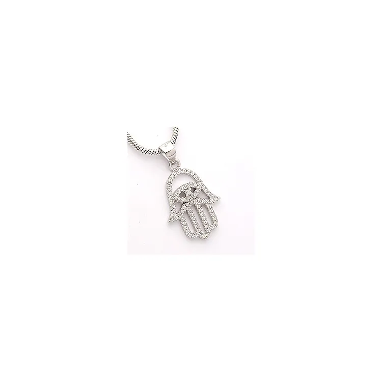 Hamsas Hand Zirkon Anhänger aus Silber