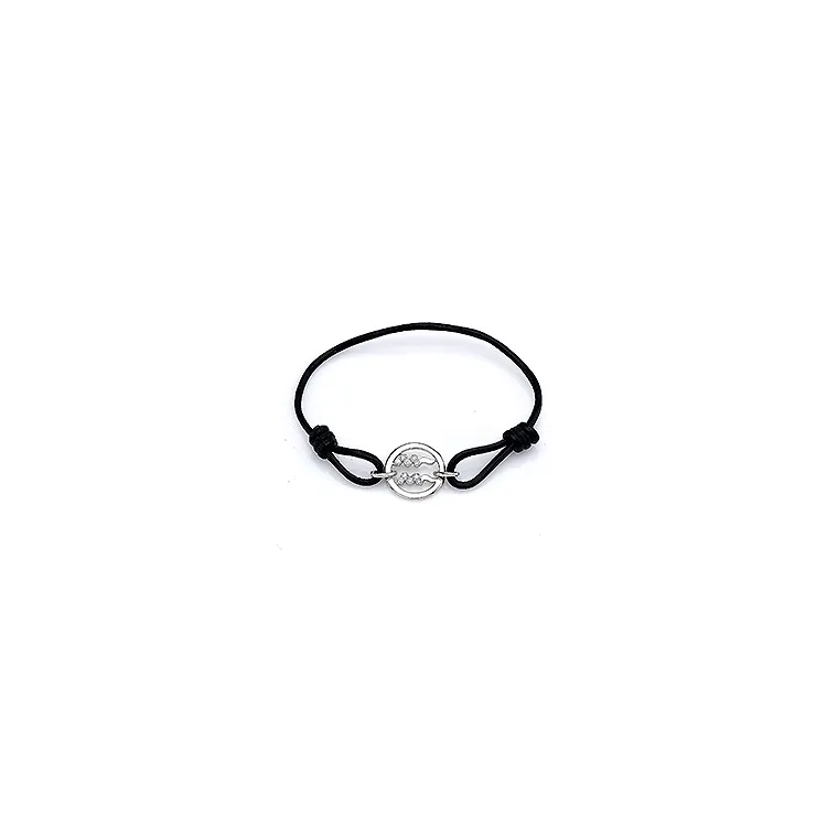 Wassermann Sternzeichen Armband aus Leder und Anhänger aus Silber