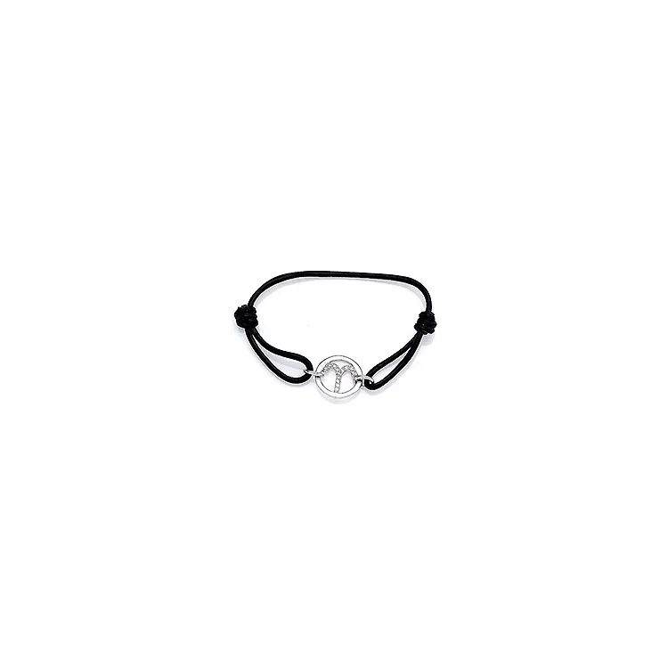 Widder Sternzeichen Armband aus Leder und Anhänger aus Silber