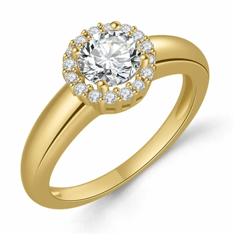 Zirkon Ring aus vergoldetem Sterlingsilber