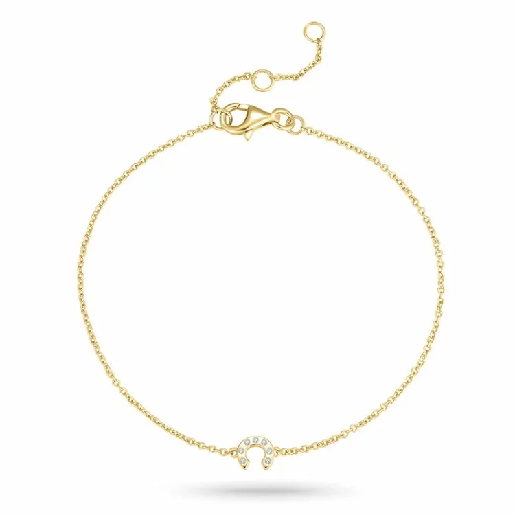 buchstab c Zirkon Armband aus vergoldetem Sterlingsilber