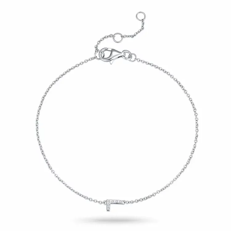 buchstab l Zirkon Armband aus Silber - My Letter