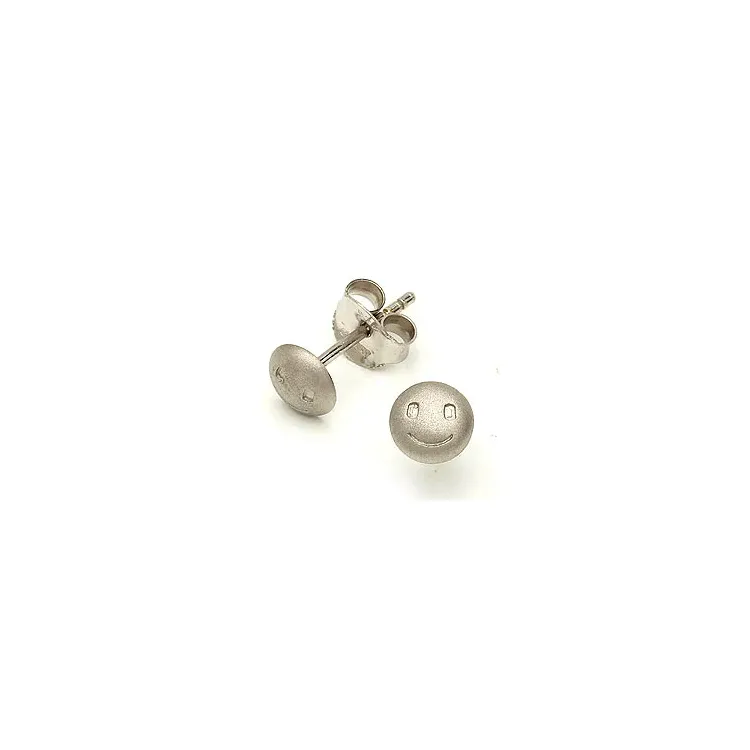 Smiley Ohrringe in schwarzes rhodiniertes Silber