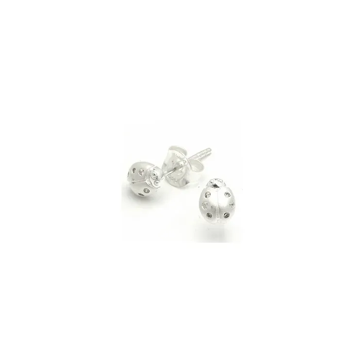 Marienkäfer Ohrstecker in Silber