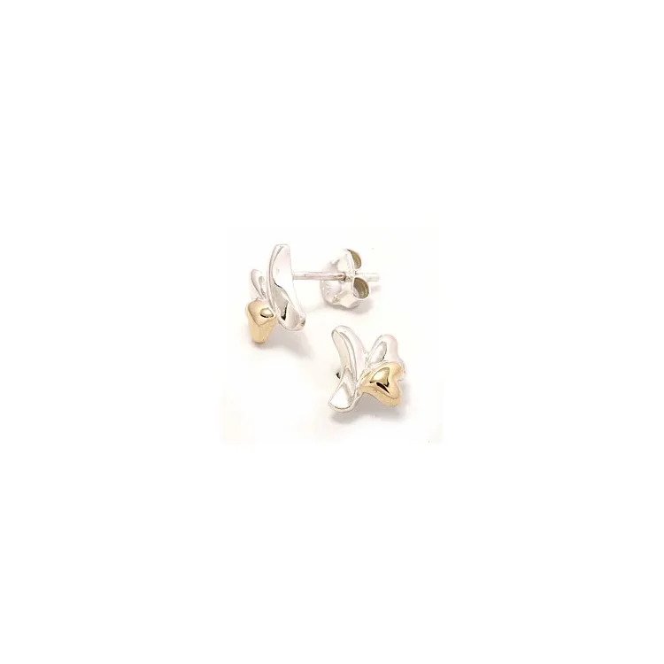Ohrstecker in Silber mit 8 karat Gold