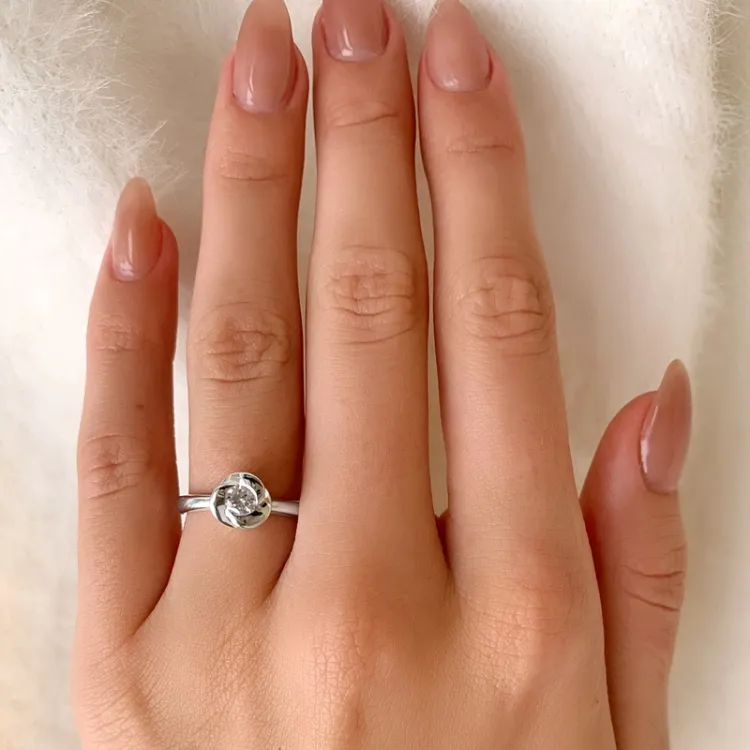 Blumen Ring aus Silber