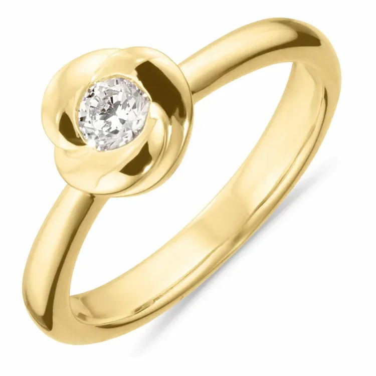 Blumen Ring aus vergoldetem Sterlingsilber
