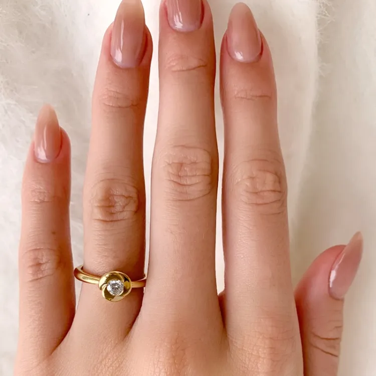 Blumen Ring aus vergoldetem Sterlingsilber