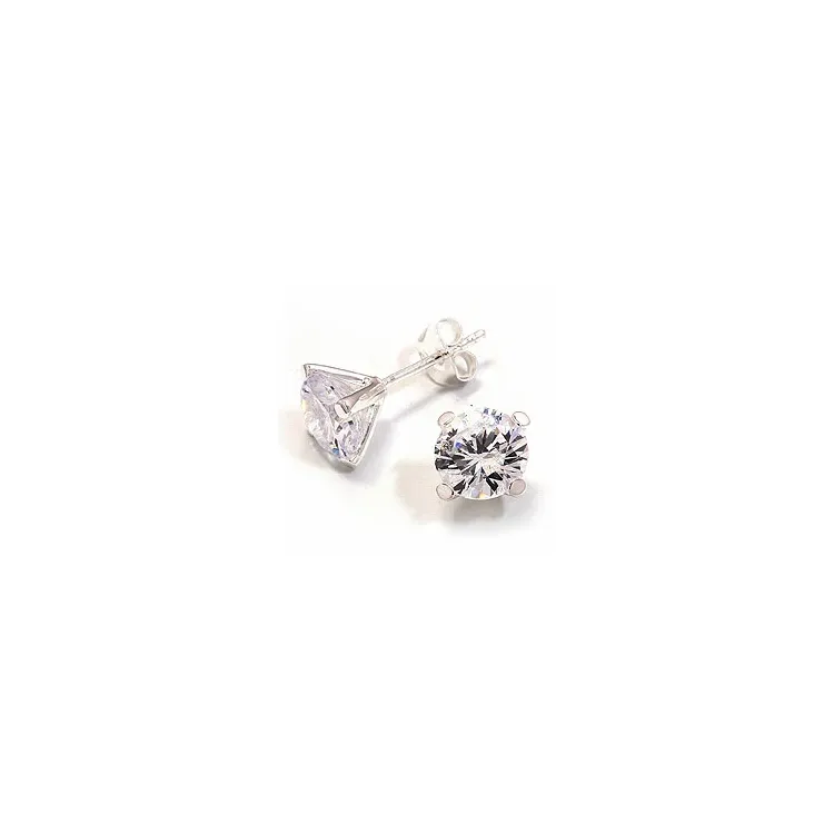 8 mm zirkon ohrringe in silber