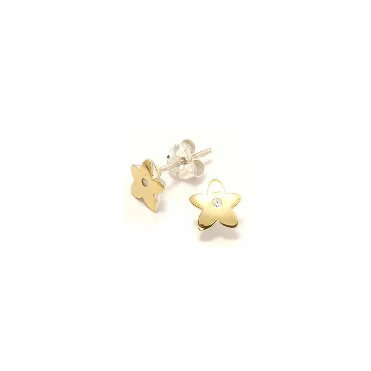 Blumen Butterflys in Silber mit 8 karat Gold mit Zirkon