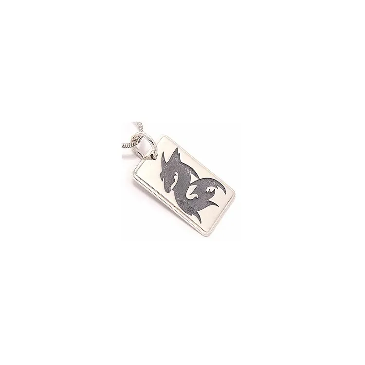 Dogtag Anhänger aus oxidiertem Sterlingsilber