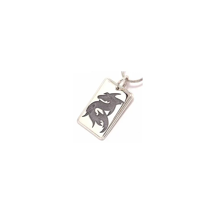 Dogtag Anhänger aus oxidiertem Sterlingsilber