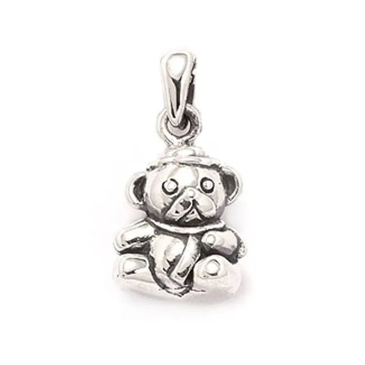 Teddybär Anhänger aus oxidiertem Sterlingsilber