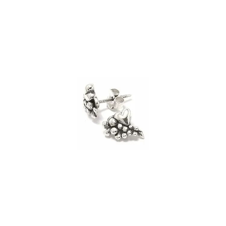 Blumen Ohrstecker in oxidiertem Sterlingsilber