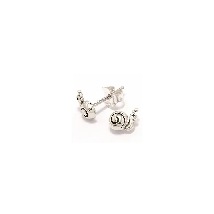 Schnecke Ohrstecker in oxidiertem Sterlingsilber