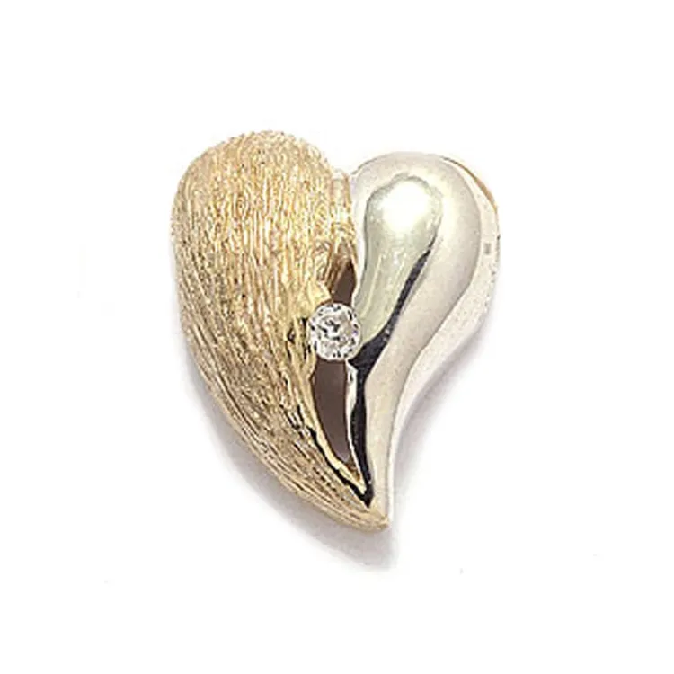 Herz Anhänger aus 8 Karat Gold und Silber